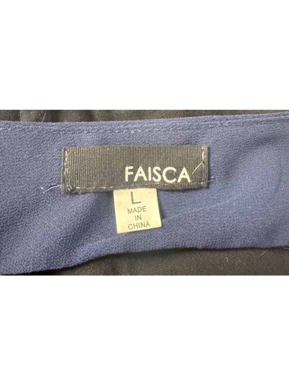 Navy Blue Sleeveless Sequin Accent Layered Chiffon Blouse Top By Faisca L - Picture 4 of 8